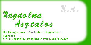 magdolna asztalos business card